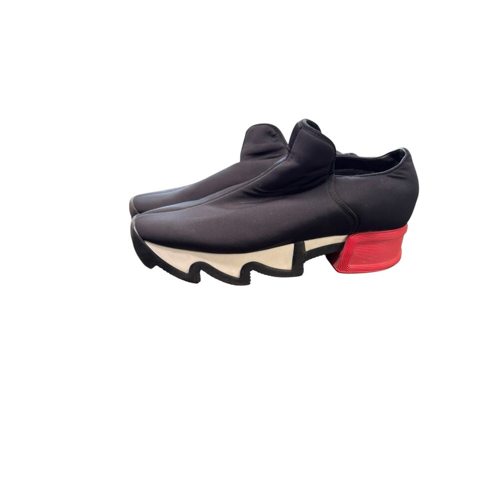 iRi NYC Women's Black Red Wes Neoprene Low Top Sneakers Streetwear‎ Size 10
